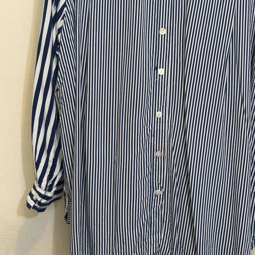 C-119 Jane &‎ Delancey PLUS SIZE 2X Blue & White Stripe Long Sleeve Blouse - Picture 7 of 15